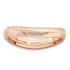 Sterling Silver Stackable Expressions Polished Pink-plate Wave Ring