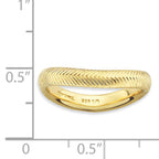 Sterling Silver Stackable Expressions Polished Gold-plate Wave Ring