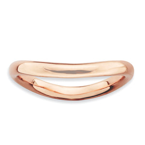 Smooth Dome Pink-Plate Wave Stackable Ring in Gold-Plated Sterling Silver - Sophia Jewelers