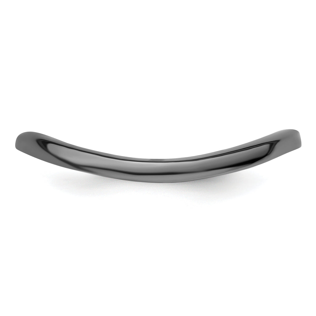 Sterling Silver Stackable Expressions Polished Black-plated Wave Ring