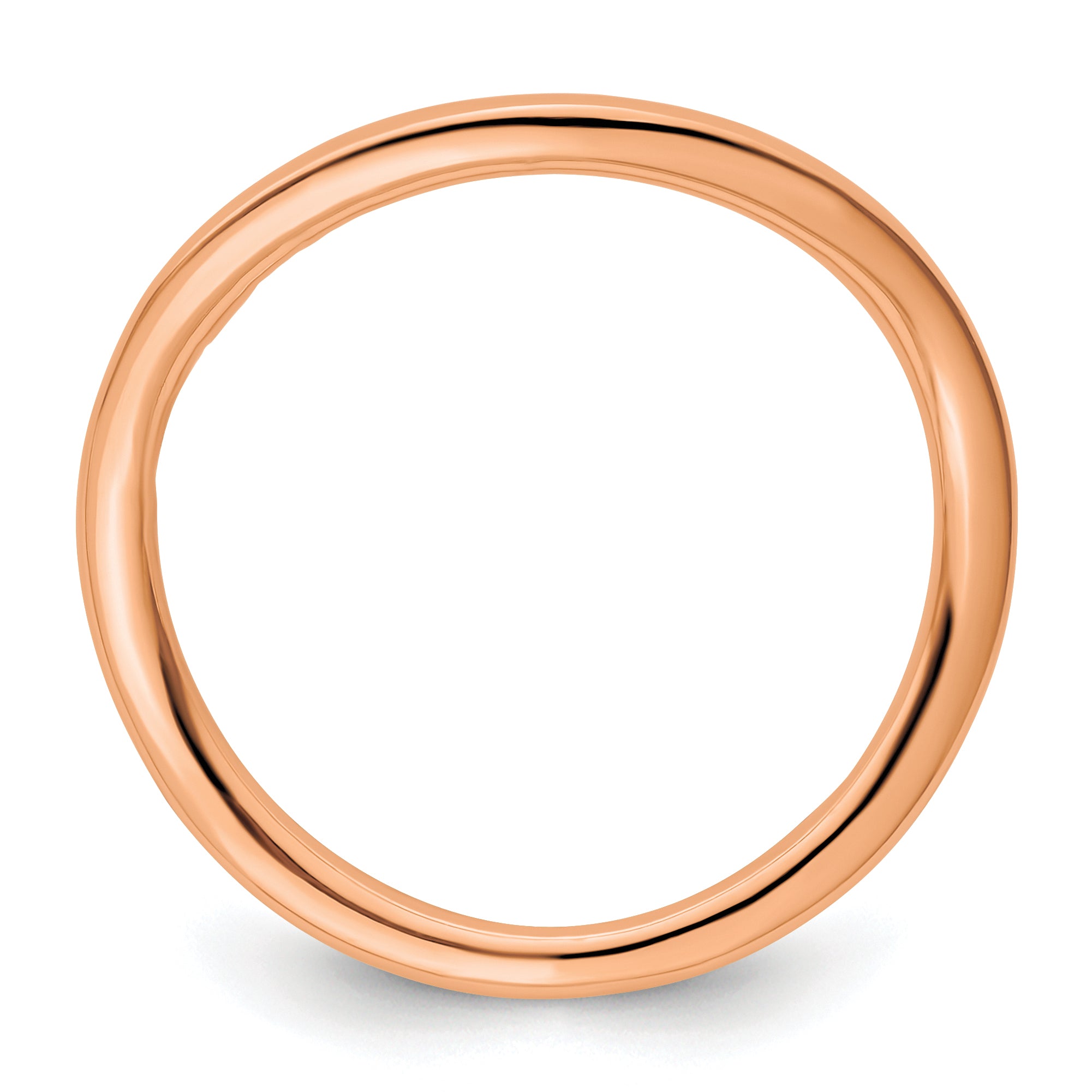 Sterling Silver Stackable Expressions Polished Pink-plated Wave Ring Secondary image