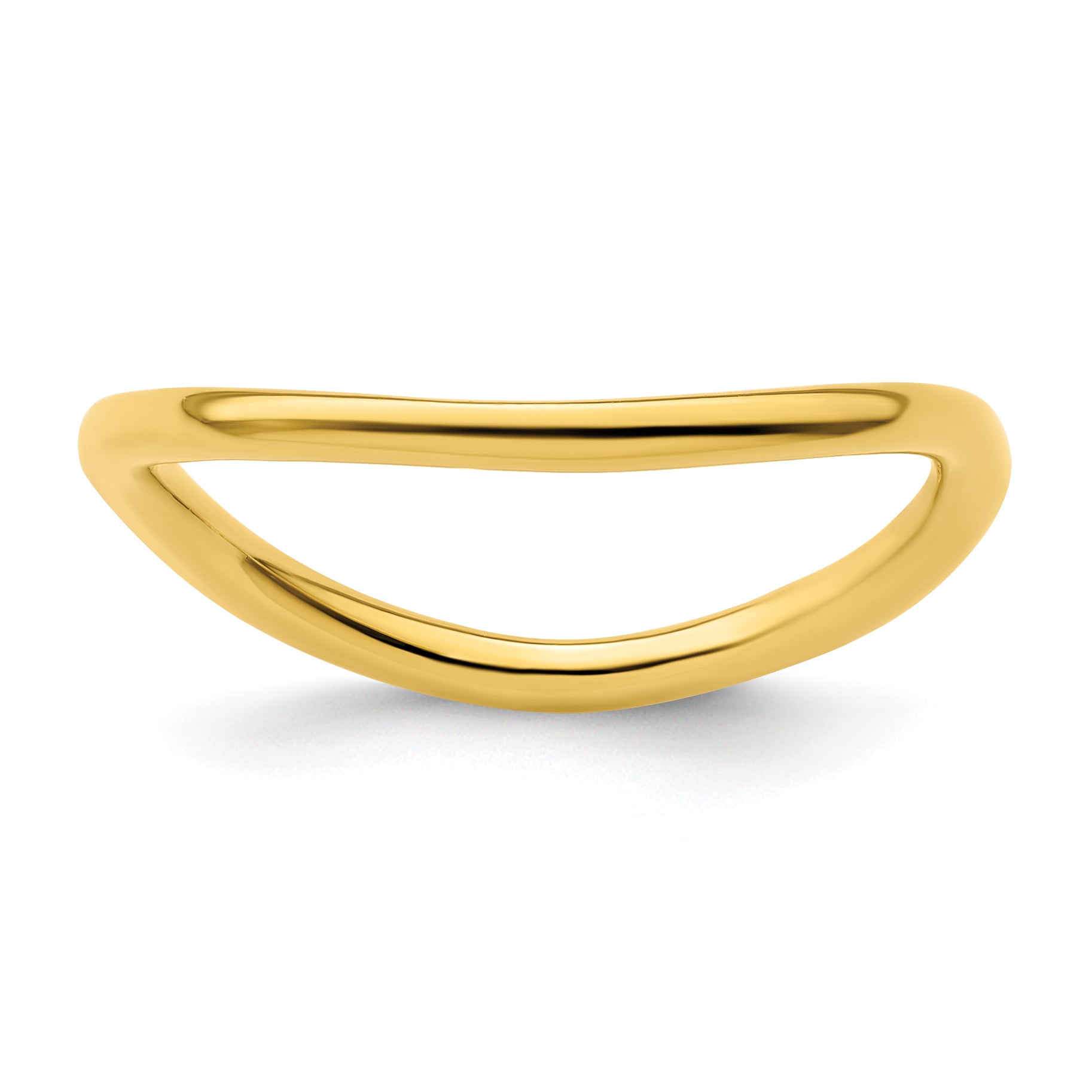 Sterling Silver Stackable Expressions Polished Gold-plate Wave Ring Main image