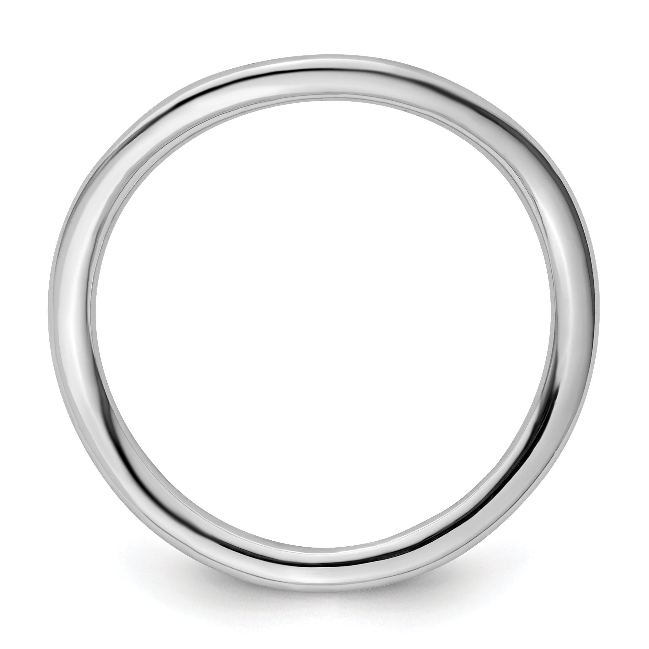 Sterling Silver Stackable Expressions Polished Rhodium-Plated Wave Ring Secondary image