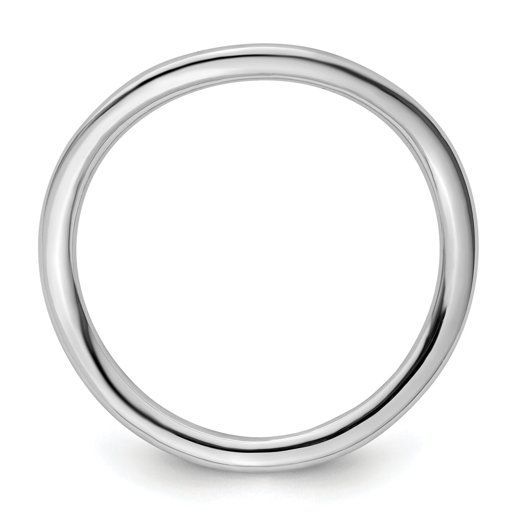 Sterling Silver Stackable Expressions Polished Rhodium-Plated Wave Ring