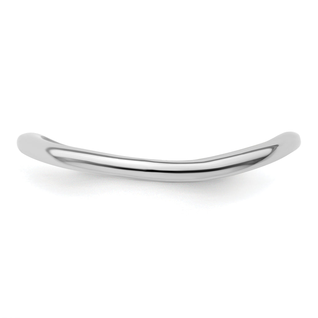 Sterling Silver Stackable Expressions Polished Rhodium-Plated Wave Ring