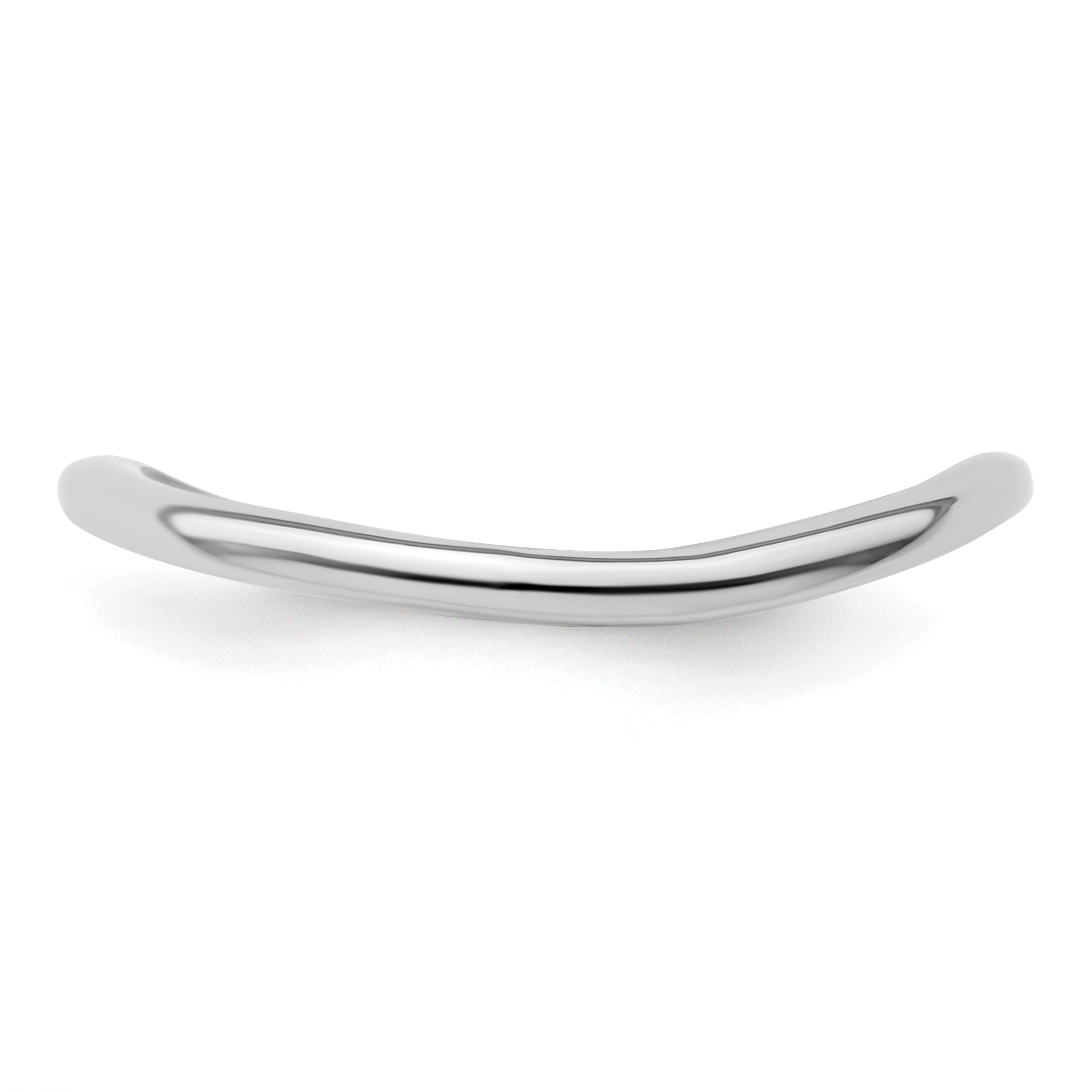 Sterling Silver Stackable Expressions Polished Rhodium-Plated Wave Ring