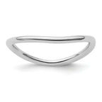 Sterling Silver Stackable Expressions Polished Rhodium-Plated Wave Ring