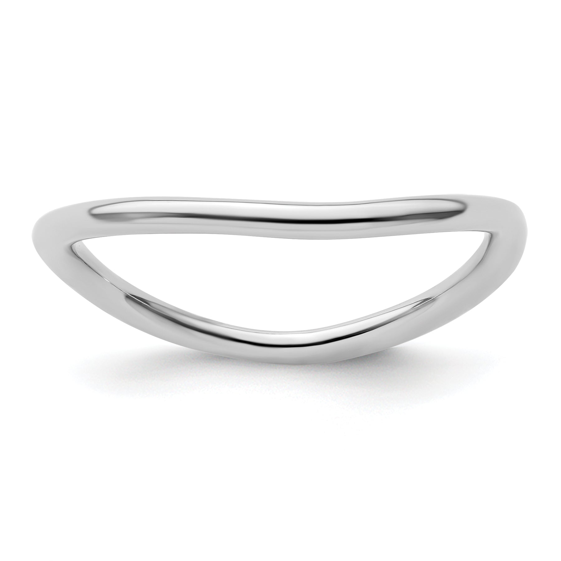 Sterling Silver Stackable Expressions Polished Rhodium-Plated Wave Ring