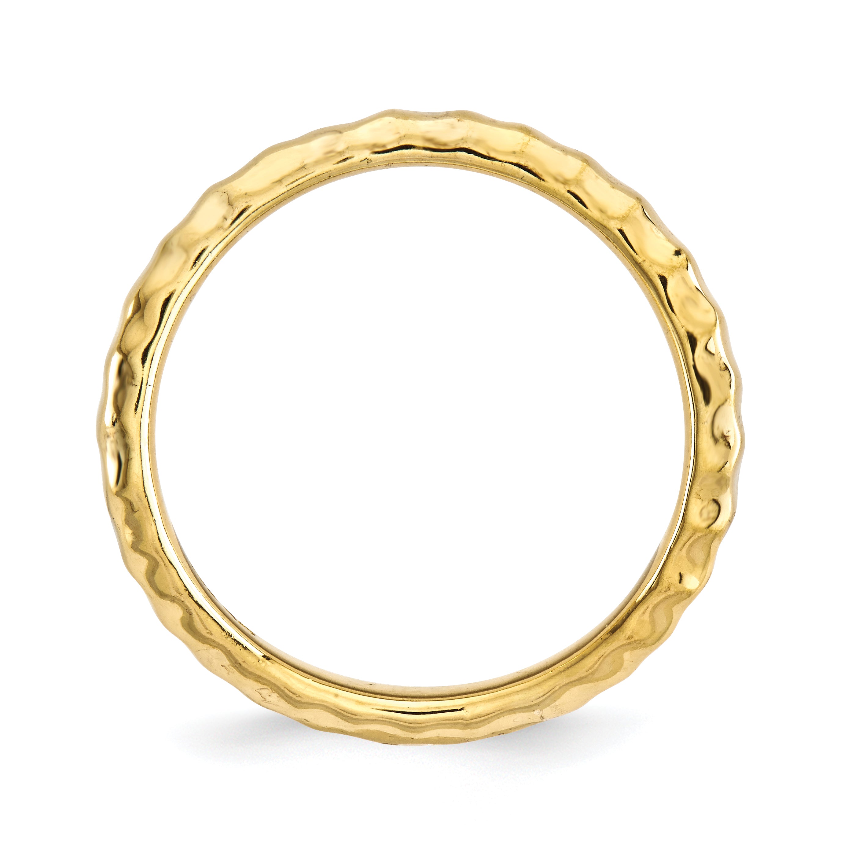 Sterling Silver Stackable Expressions Polished Gold-plate Wave Ring Secondary image