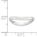 Sterling Silver Stackable Expressions Polished Rhodium-plate Wave Ring