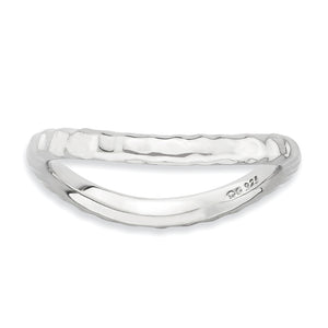 Smooth Wavy Ridges Wave Stackable Ring in Sterling Silver - Sophia Jewelers