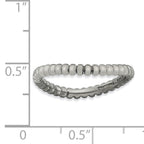 Sterling Silver Stackable Expressions Polished Black-plate Wave Ring