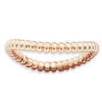 Sterling Silver Stackable Expressions Polished Pink-plate Wave Ring