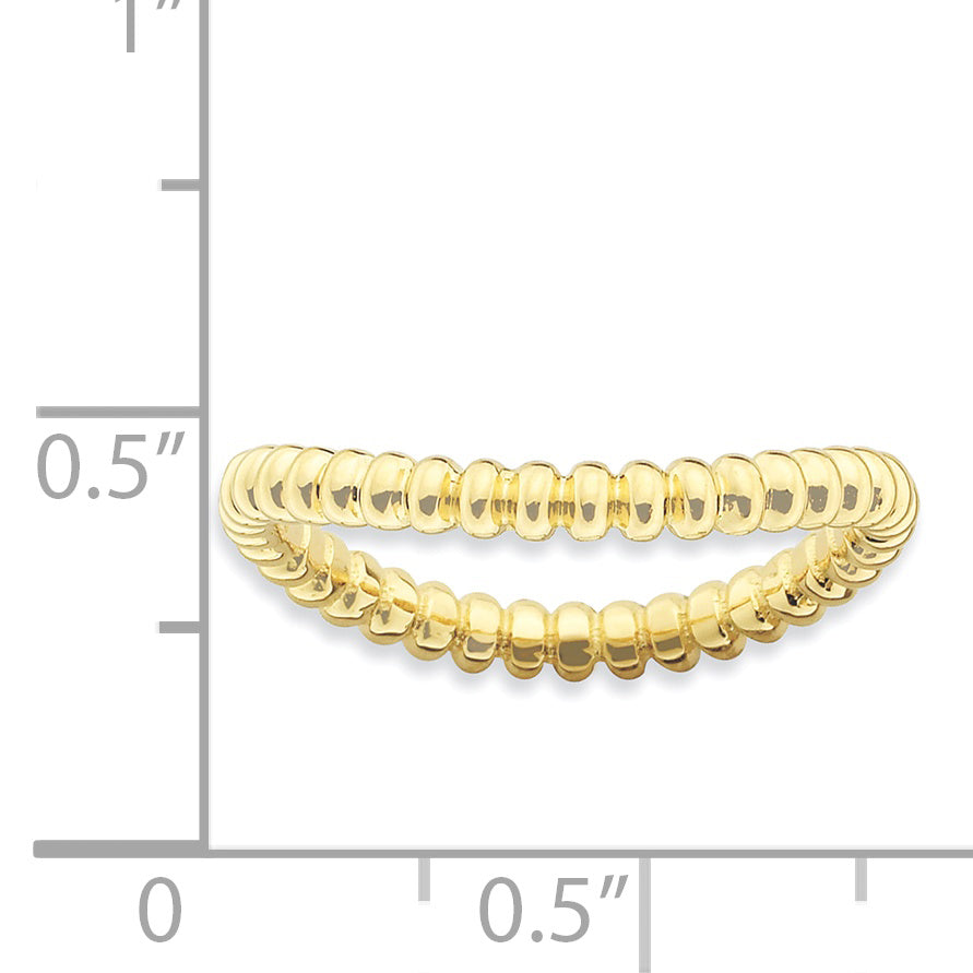 Sterling Silver Stackable Expressions Polished Gold-plate Wave Ring Secondary image