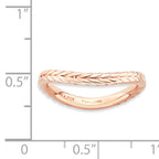 Sterling Silver Stackable Expressions Polished Pink-plate Wave Ring