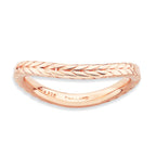 Sterling Silver Stackable Expressions Polished Pink-plate Wave Ring