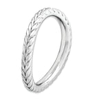 Sterling Silver Stackable Expressions Polished Rhodium-Plated Wave Ring