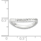 Sterling Silver Stackable Expressions Polished Rhodium-Plated Wave Ring