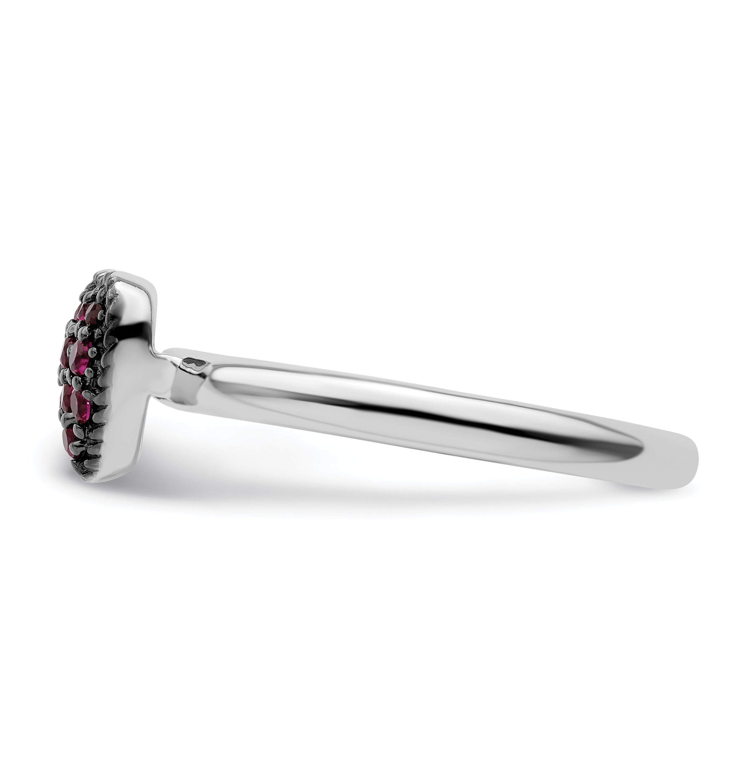 Sterling Silver Stackable Expressions Cr Ruby Heart Ring Secondary image