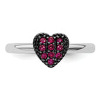 Sterling Silver Stackable Expressions Cr Ruby Heart Ring