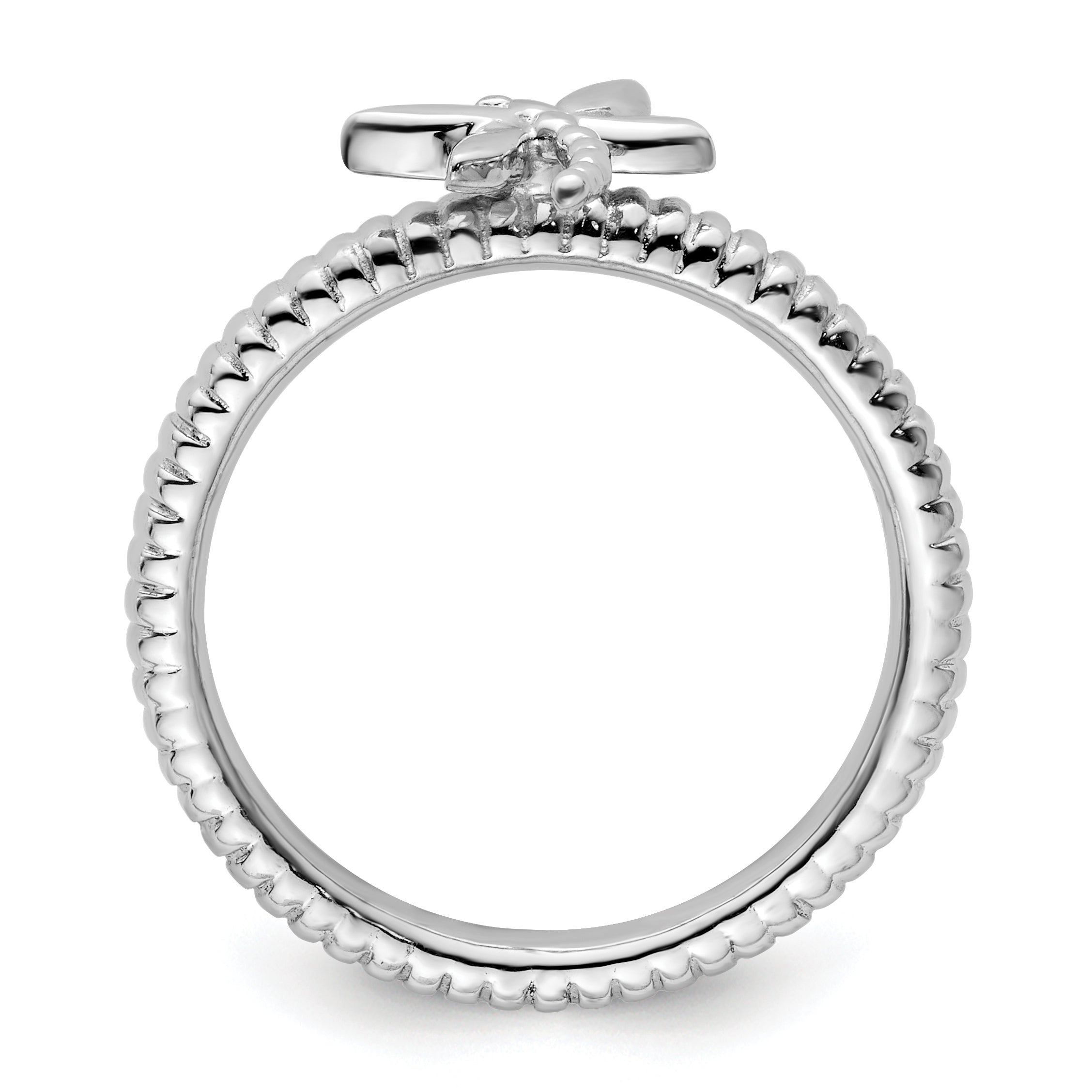 Sterling Silver Stackable Expressions Dragonfly Ring Secondary image