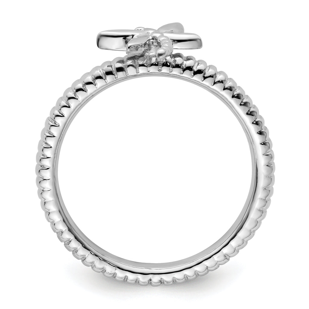 Sterling Silver Stackable Expressions Dragonfly Ring