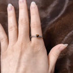 Sterling Silver Stackable Expressions Tigers Eye Rhodium-Plated Ring