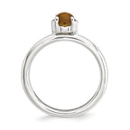 Sterling Silver Stackable Expressions Citrine Rhodium-Plated Ring