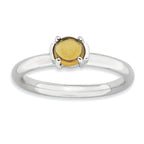 Sterling Silver Stackable Expressions Citrine Rhodium-Plated Ring