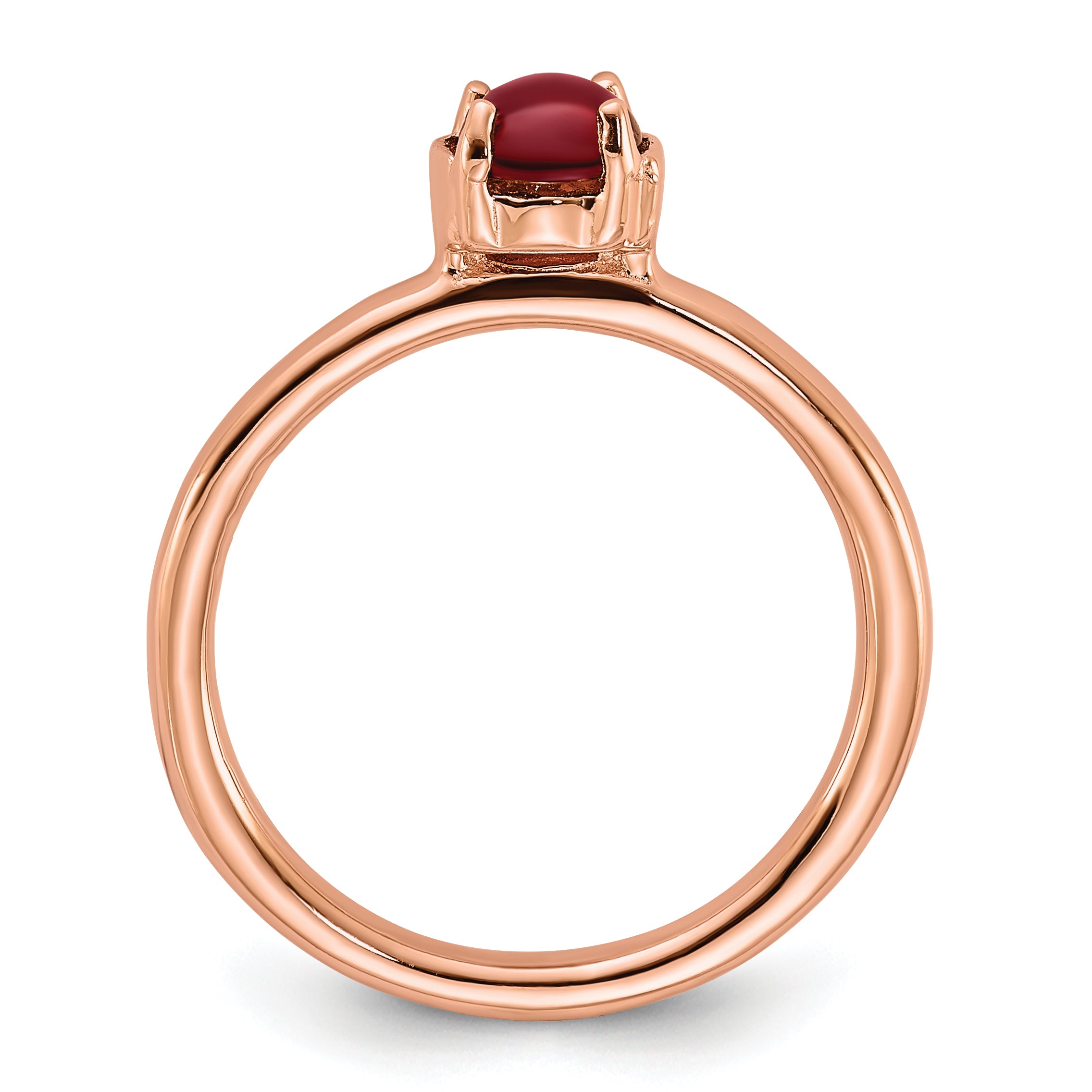 Sterling Silver Stackable Expressions Garnet Pink-plated Ring Secondary image
