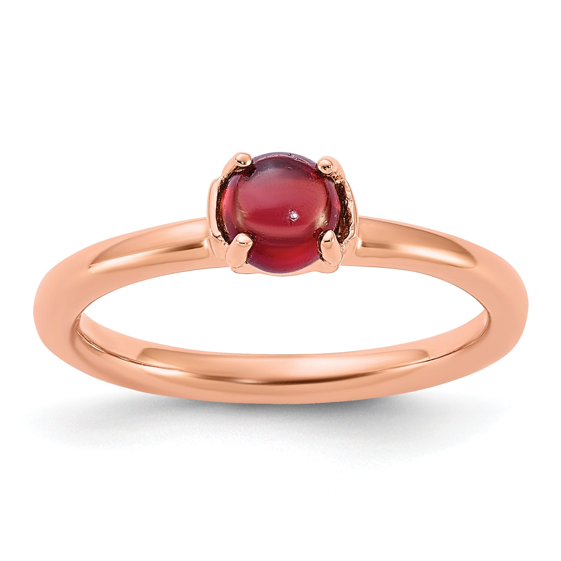 Sterling Silver Stackable Expressions Garnet Pink-plated Ring Main image