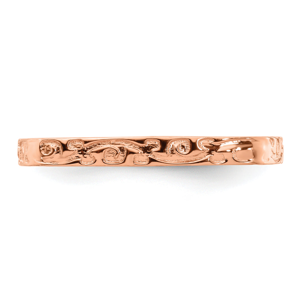 Sterling Silver Stackable Expressions Polished Pink-plated Square Ring