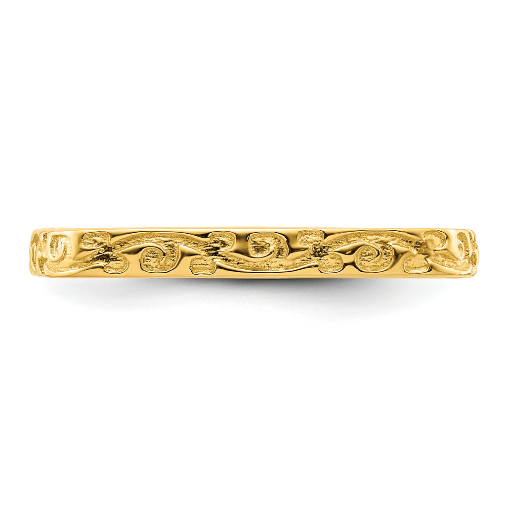 Sterling Silver Stackable Expressions Polished Gold-plated Square Ring