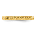 Sterling Silver Stackable Expressions Polished Gold-plated Square Ring