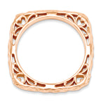 Sterling Silver Stackable Expressions Polished Pink-plate Square Ring