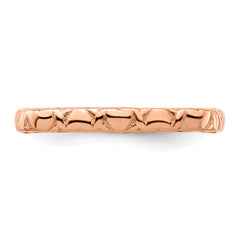 Sterling Silver Stackable Expressions Polished Pink-plated Square Ring