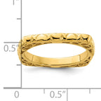 Sterling Silver Stackable Expressions Polished Gold-plated Square Ring