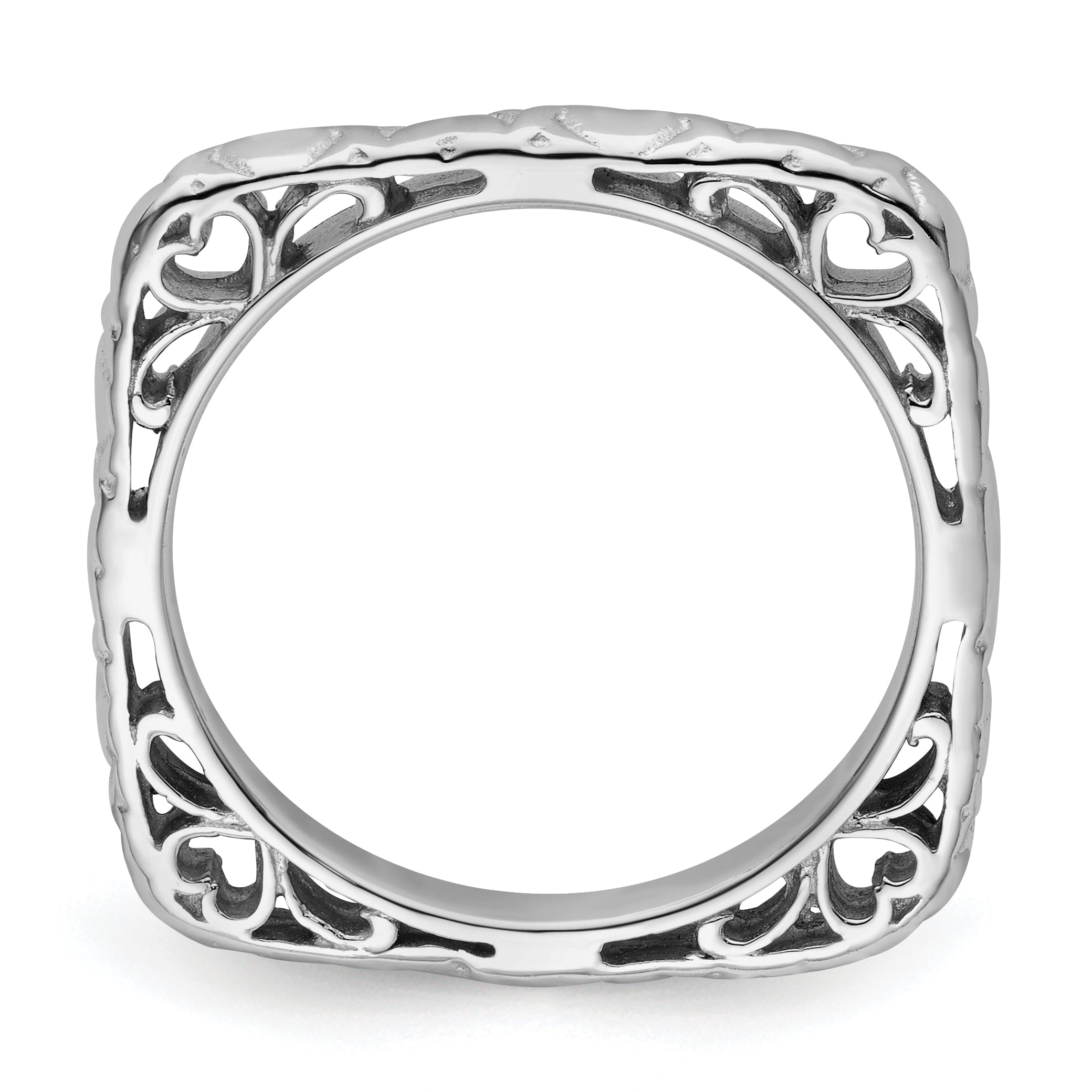 Stackable Square Ring in Sterling Silver Secondary image