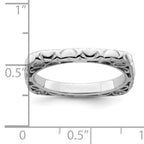 Sterling Silver Stackable Expressions Polished Rhodium-plated Square Ring