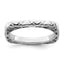 Sterling Silver Stackable Expressions Polished Rhodium-plated Square Ring