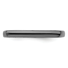 Sterling Silver Stackable Expressions Polished Black-plated Square Ring