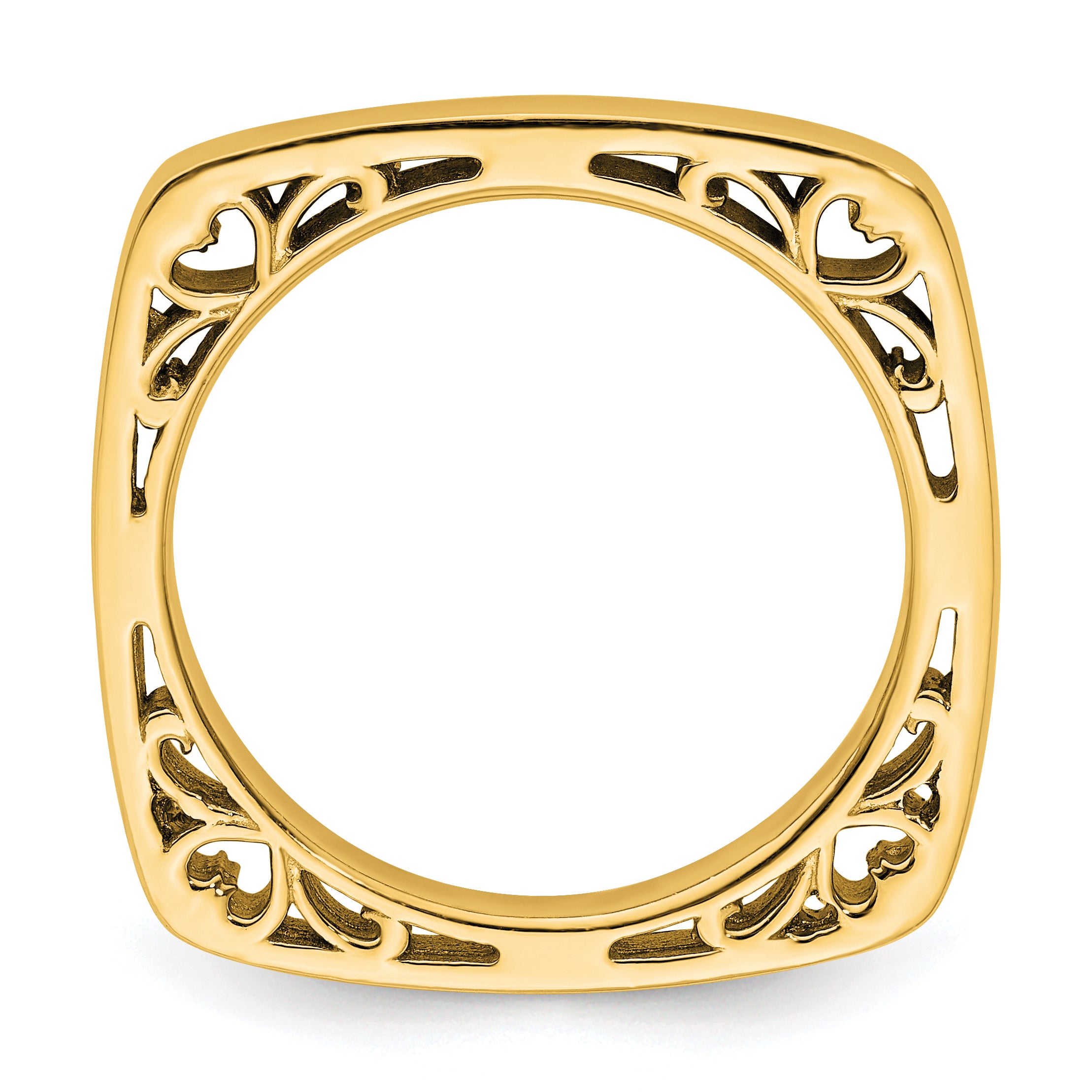 Sterling Silver Stackable Expressions Polished Gold-plated Square Ring Secondary image