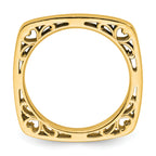 Sterling Silver Stackable Expressions Polished Gold-plated Square Ring
