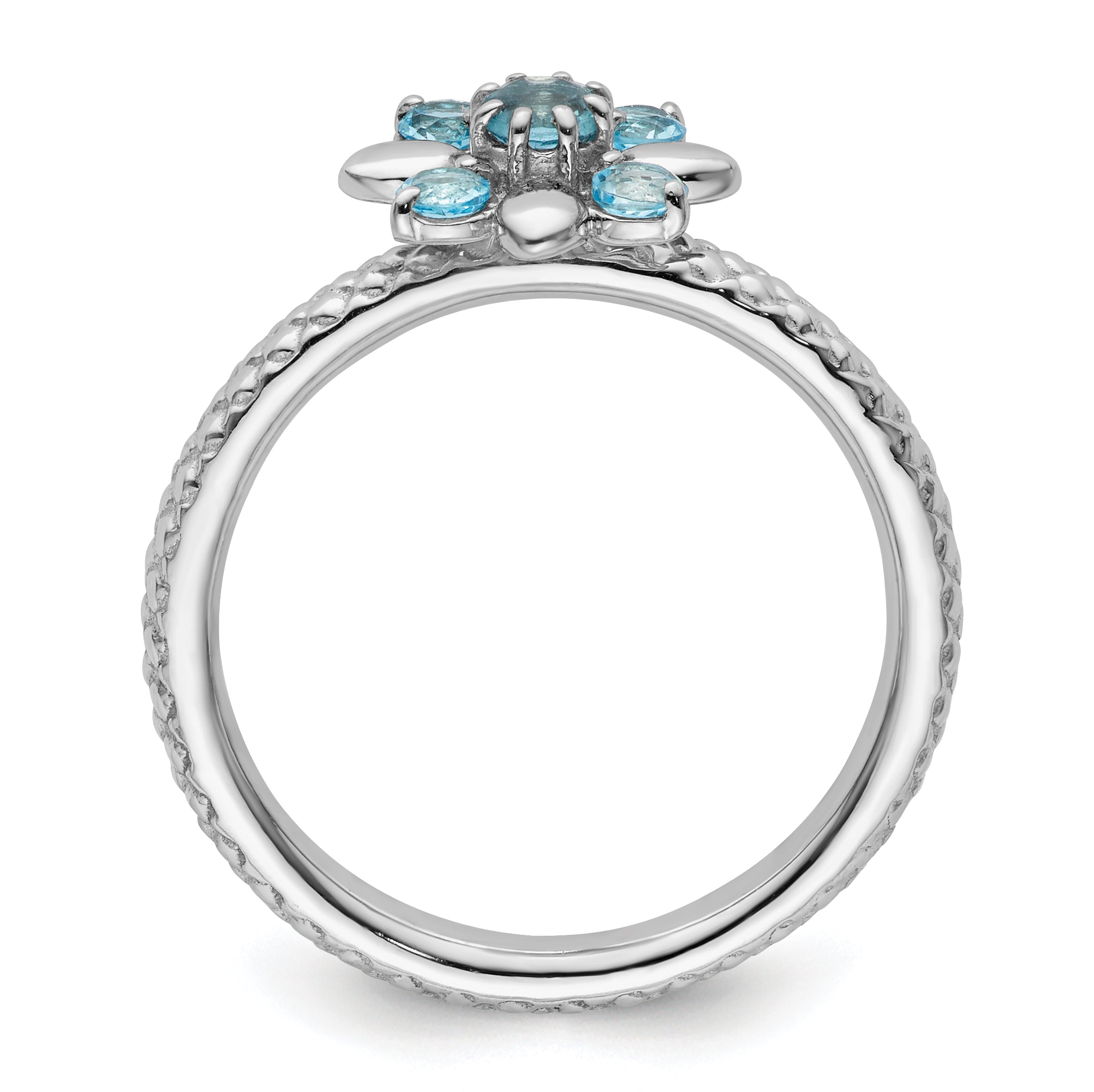Sterling Silver Stackable Expressions Blue Topaz Ring Secondary image