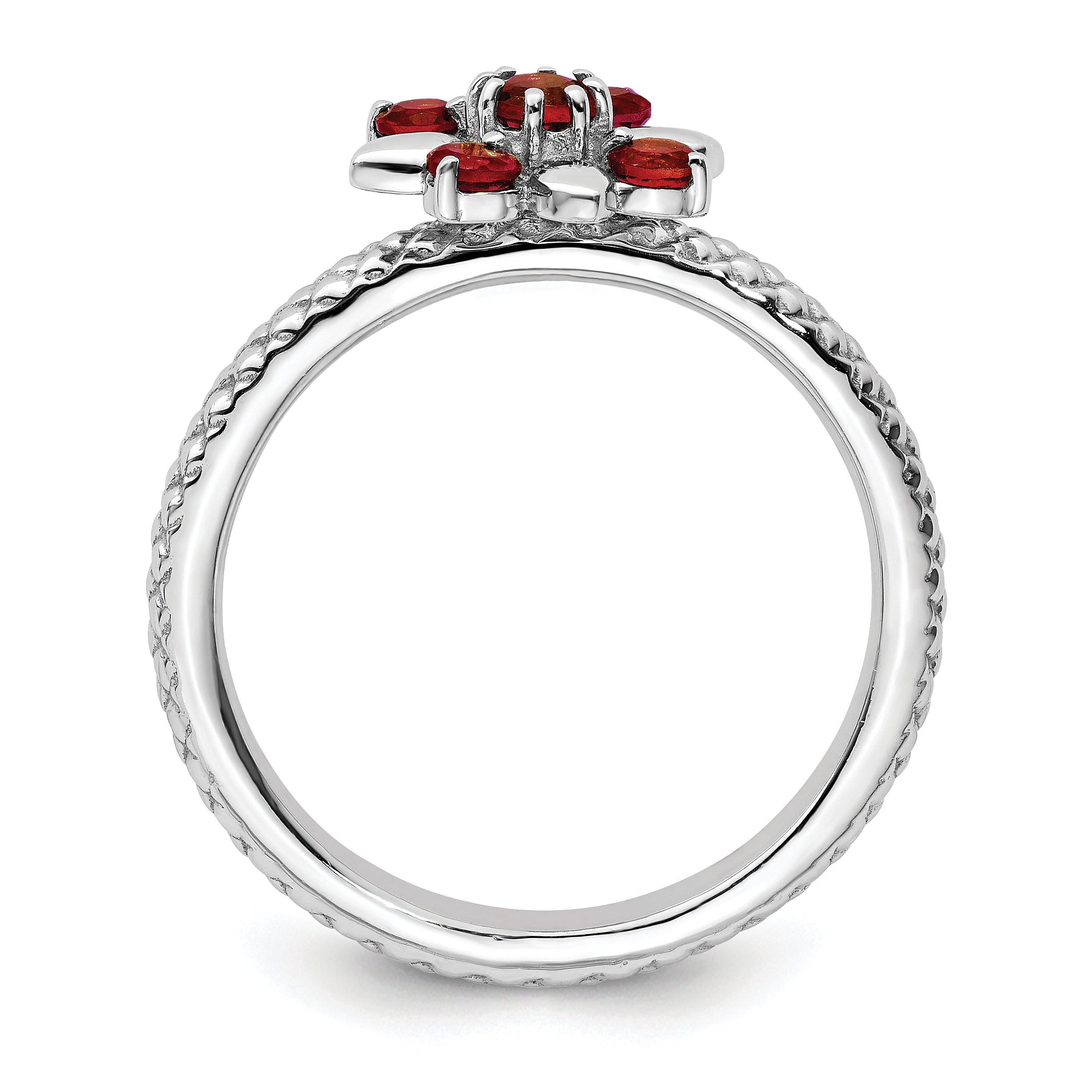 Sterling Silver Stackable Expressions Garnet Ring Secondary image