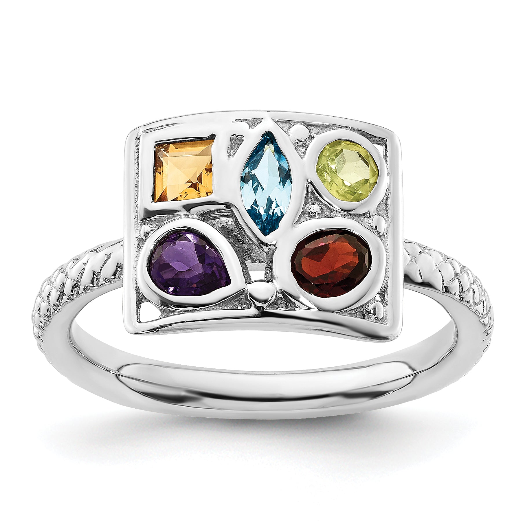 Sterling Silver Stackable Expressions Gemstone Ring Main image