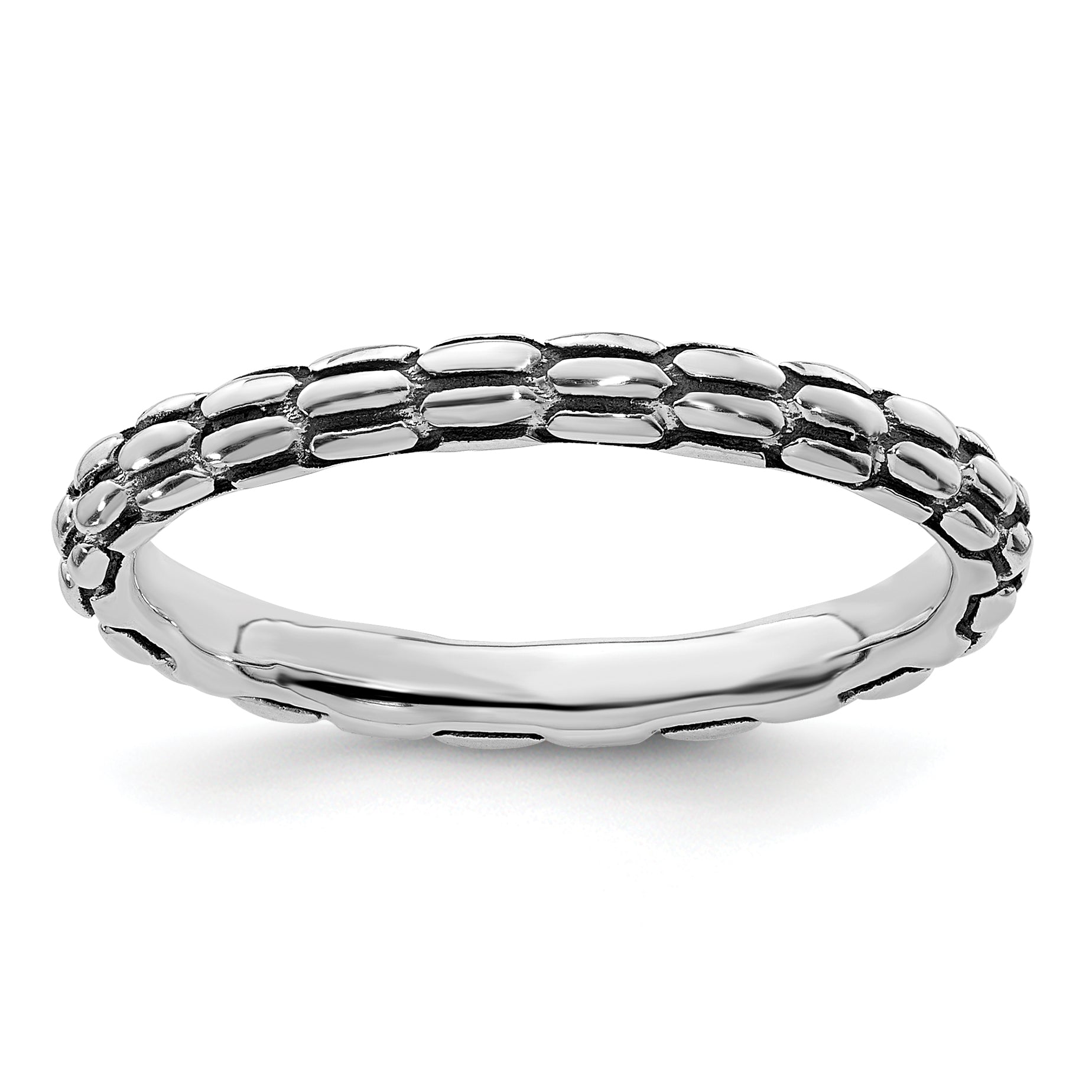 Sterling Silver Stackable Expressions Antiqued Ring Main image