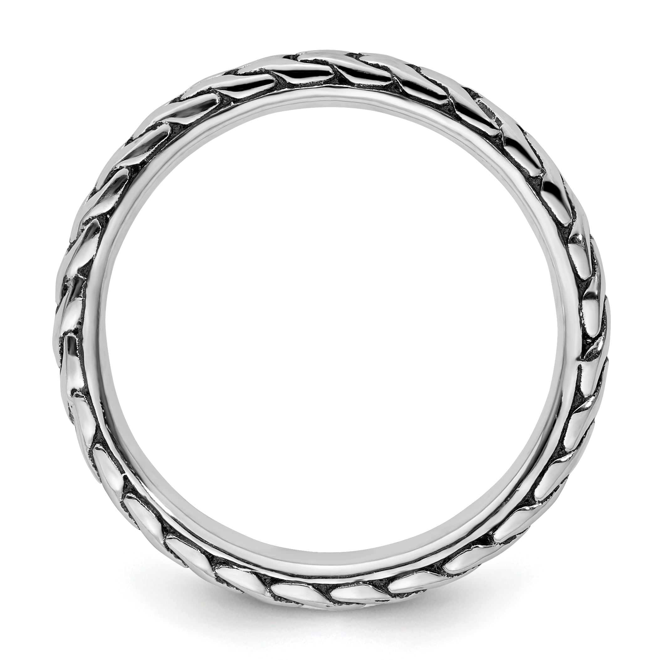 Sterling Silver Stackable Expressions Antiqued Ring Secondary image