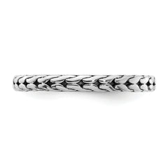 Sterling Silver Stackable Expressions Antiqued Ring