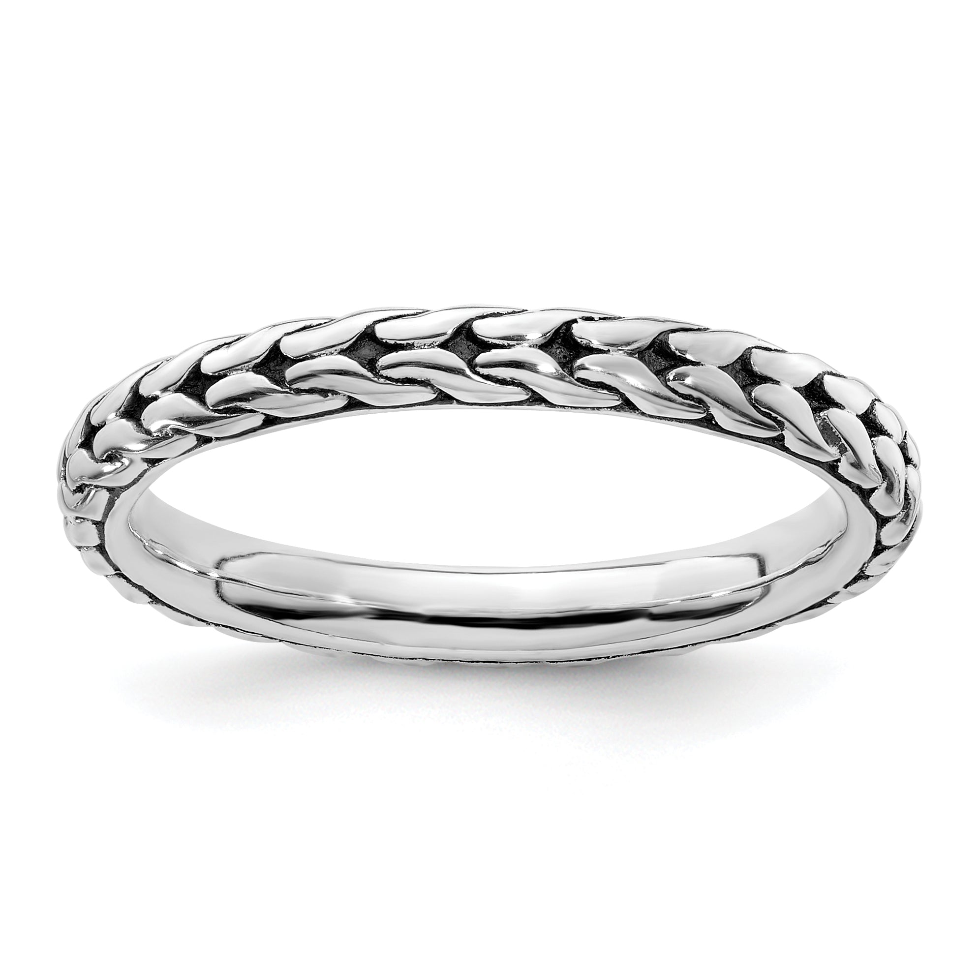 Sterling Silver Stackable Expressions Antiqued Ring Main image
